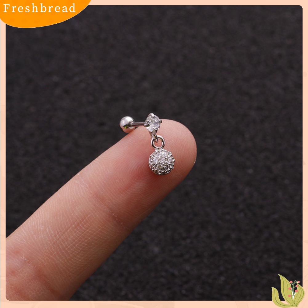 &lt; Freshbread &gt; 1Pc Wanita Berlian Imitasi Bunga Menjuntai Stud Anting Tindik Tulang Rawan Helix Perhiasan