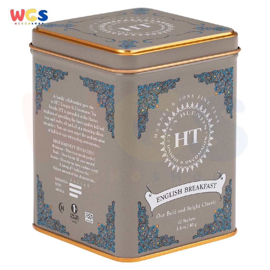 Harney &amp; Sons Teas English Breakfast HT Tin Classic 20 Sachets 40g