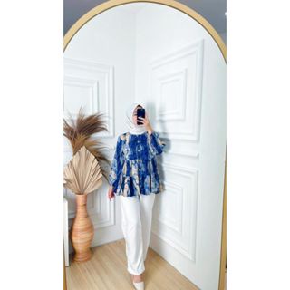 BEFAST - ZFS OOTD WANITA BLOUSE SASA / AIKO BLOUSE / Blouse Formal Wanita / Pakaian Wanita Kondangan / OOTD Wanita Remaja ABG Kekinian / Blouse Motif Bunga-Bunga / Fashion Wanita Style Hijab / Blouse Lengan Panjang Terlaris