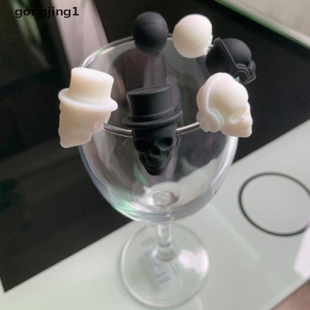 Ggg 6PCS Skeleton Wine Glass Markers Cangkir Minum Identifier Tanda Pasokan Pesta ID