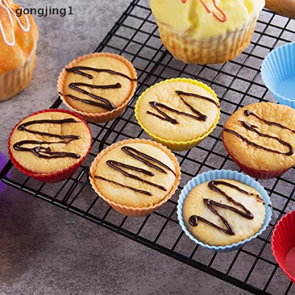 Ggg Cetakan Kue Silikon Bentuk Bulat Muffin Cupcake Cetakan Kue Dapur Bakeware ID