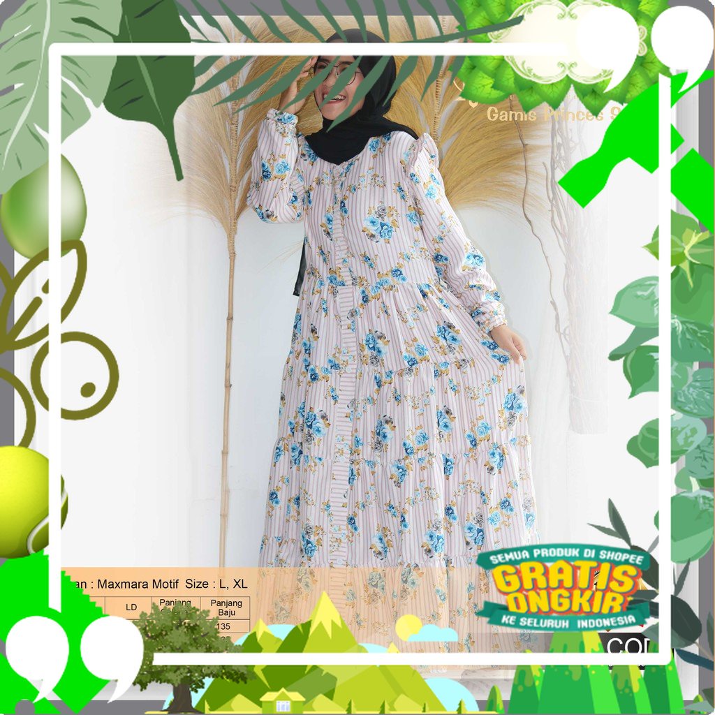 Busana Muslim Wanita Gamis Lebaran 2021 Gamis Remaja Modern Terbaru Cantik Set Masker By Malaika/ ed