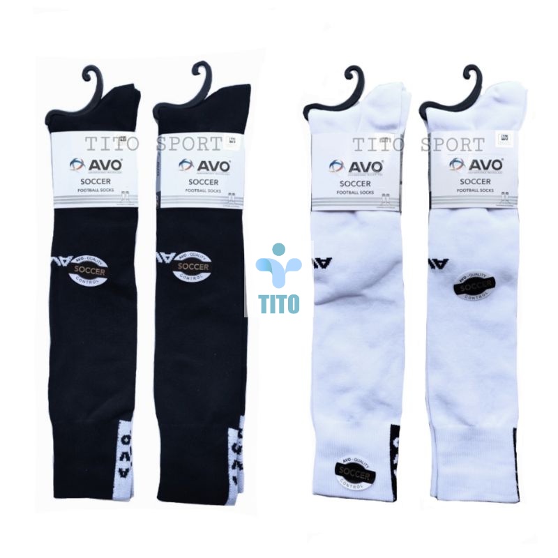 Kaos kaki sepak bola futsal dewasa warna hitam putih abu merah biru panjang sepaha tebal ori avo ser