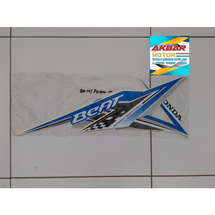 Striping Sticker Beat FI ESP 2018 Putih Lis Biru Original