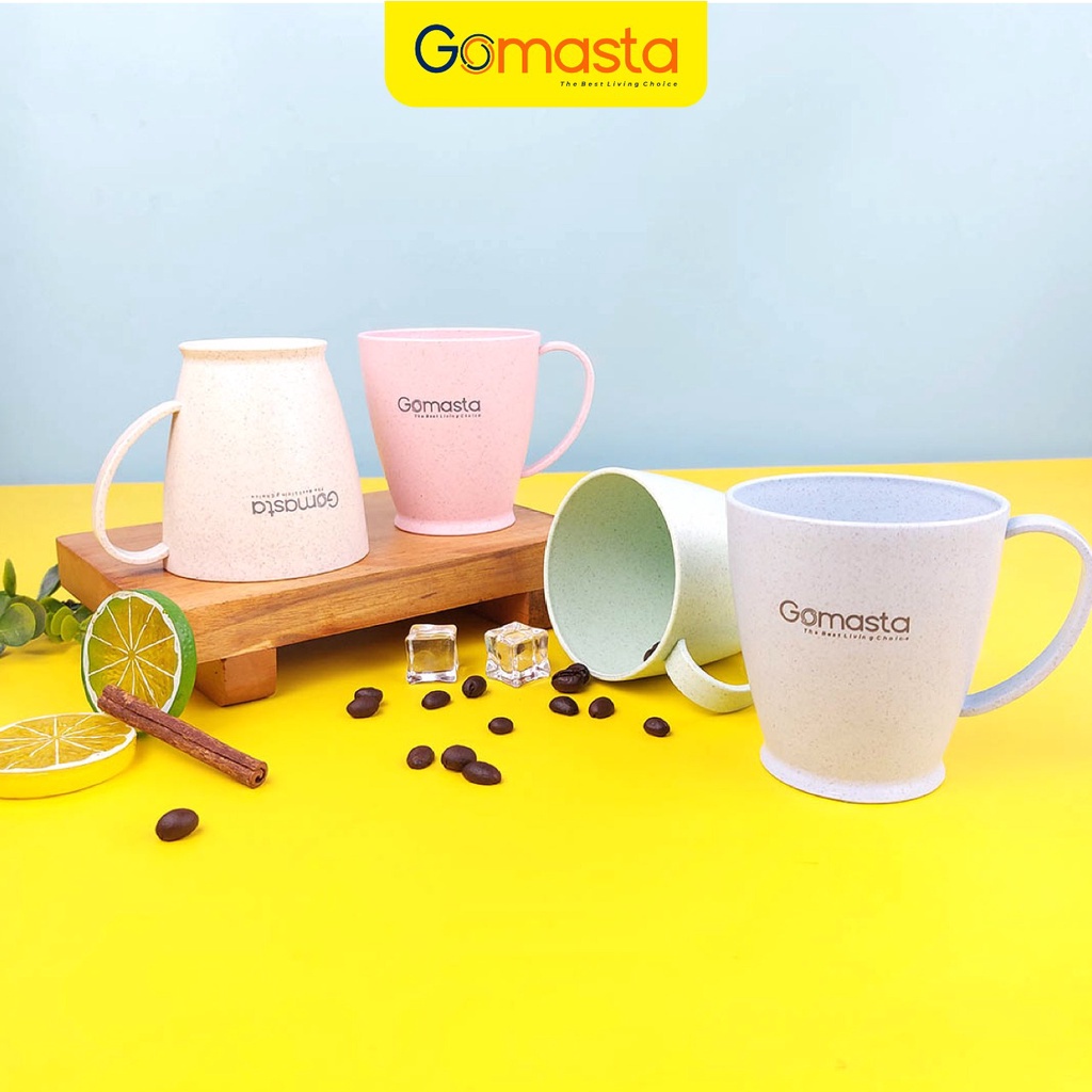Murah Lebay GO-007 Cangkir Gelas Gagang Wheat Straw I Plastic Wheat Straw Cup Glass