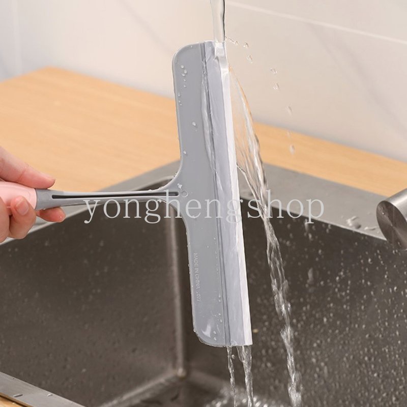 Wiper Kaca Jendela Dengan Pisau Silikon Pembersih Kaca Mobil Non-Slip T-Shaped Wiper Scraper Mirror Cleaning Tool Squeegee Sikat Cuci Dinding Ubin Lantai