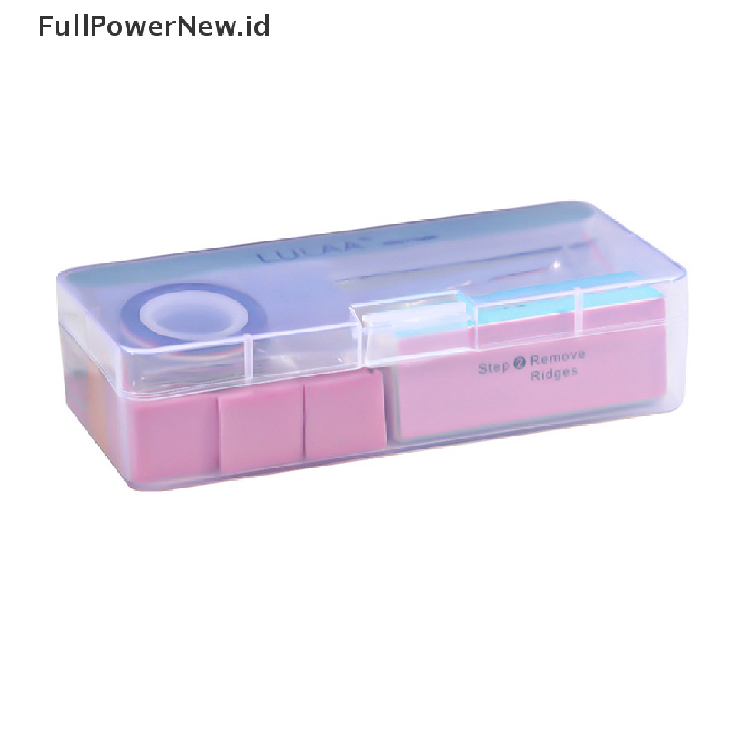 Power 21Pcs Nail Manicure Set Alat Perawatan Kuku Pedicure Files Buffer Spons Blok ID