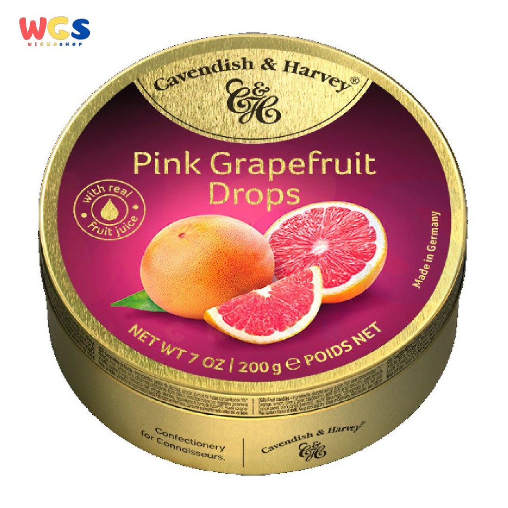 Permen Cavendish &amp; Harvey Pink Grapefruit Drops Candy 200g