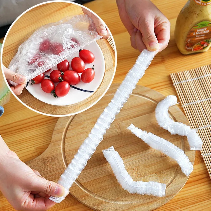 10/50pcs Penutup Makanan Plastik Transparan Sekali Pakai/Kulkas Dapur Anti-String Fresh Keeping Film