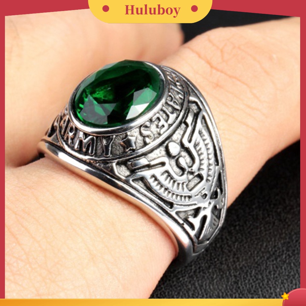 {Ready Stock} Cincin Punk Bentuk Oval Hias Berlian Imitasi Punk Klasik Ring Untuk Pesta