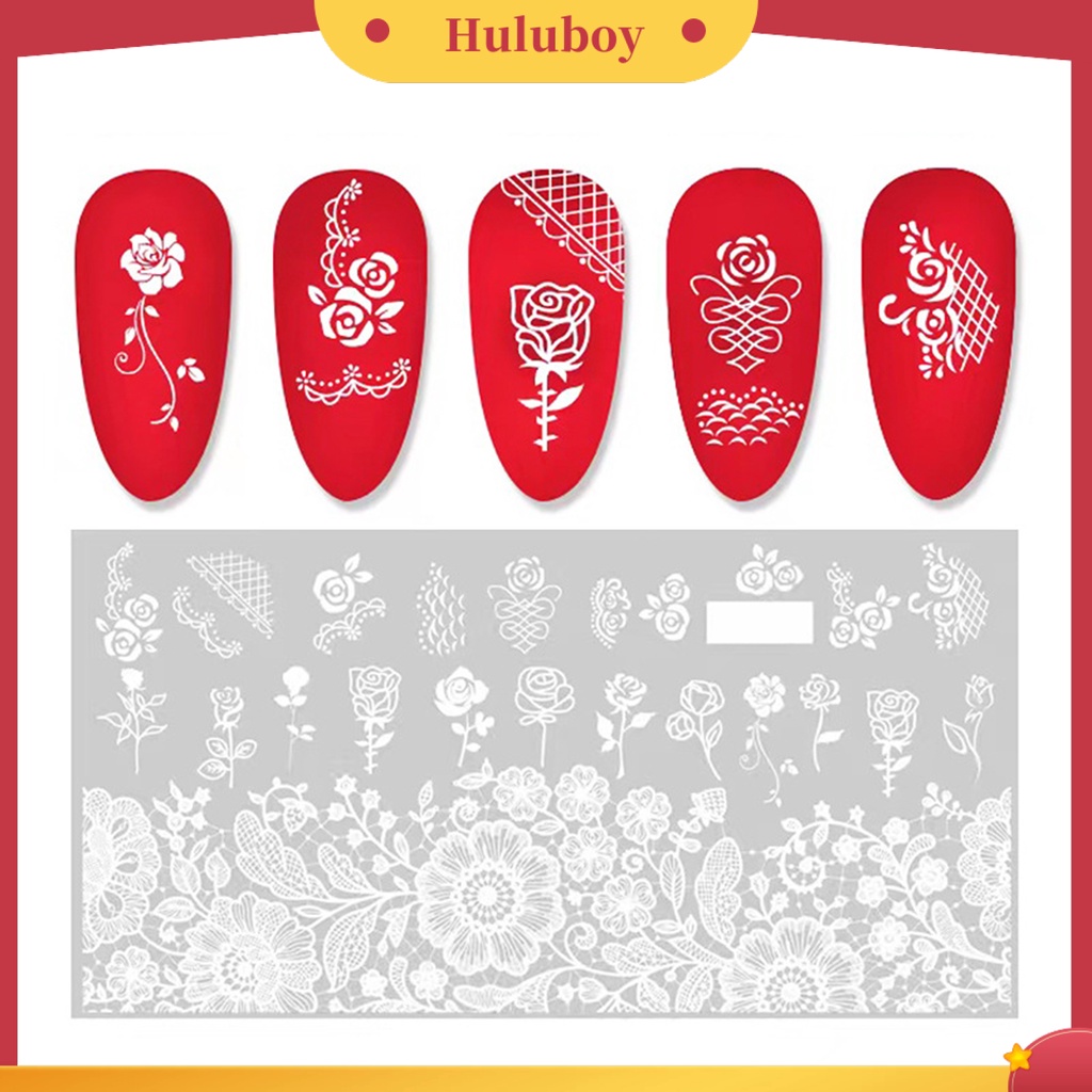 {In Stock} Stiker Nail Art Perekat Diri DIY Nai Art Aksesoris 2D Lace Nail Adhesive Decal Untuk Anak Perempuan