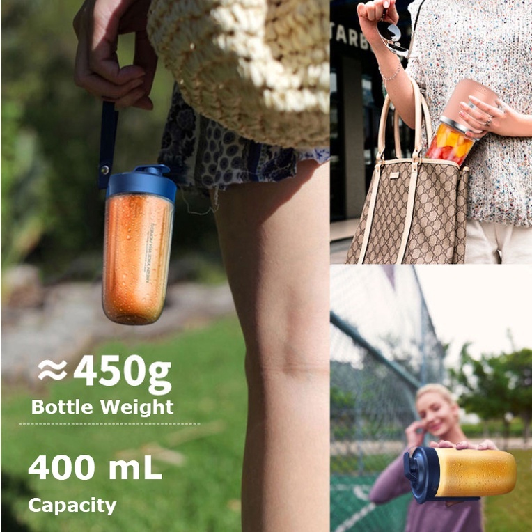 【COD】Juice Blender Portable Juicer Botol Cup Elektrik Mini Mixer Ice Crusher 400ML USB Electric Blender Kapsul Blender Portable Juice Blender Mini