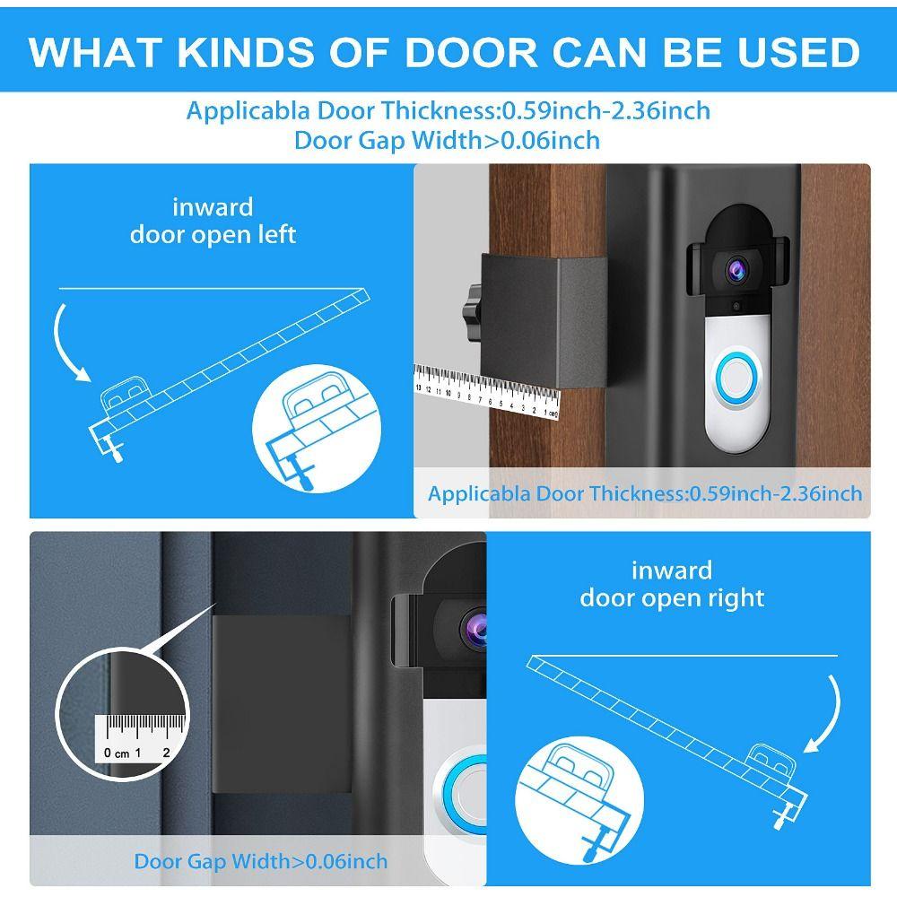 POPULAR Video Doorbell Mount Tidak Perlu Bor Aksesoris Bel Pintu Hitam Gerak