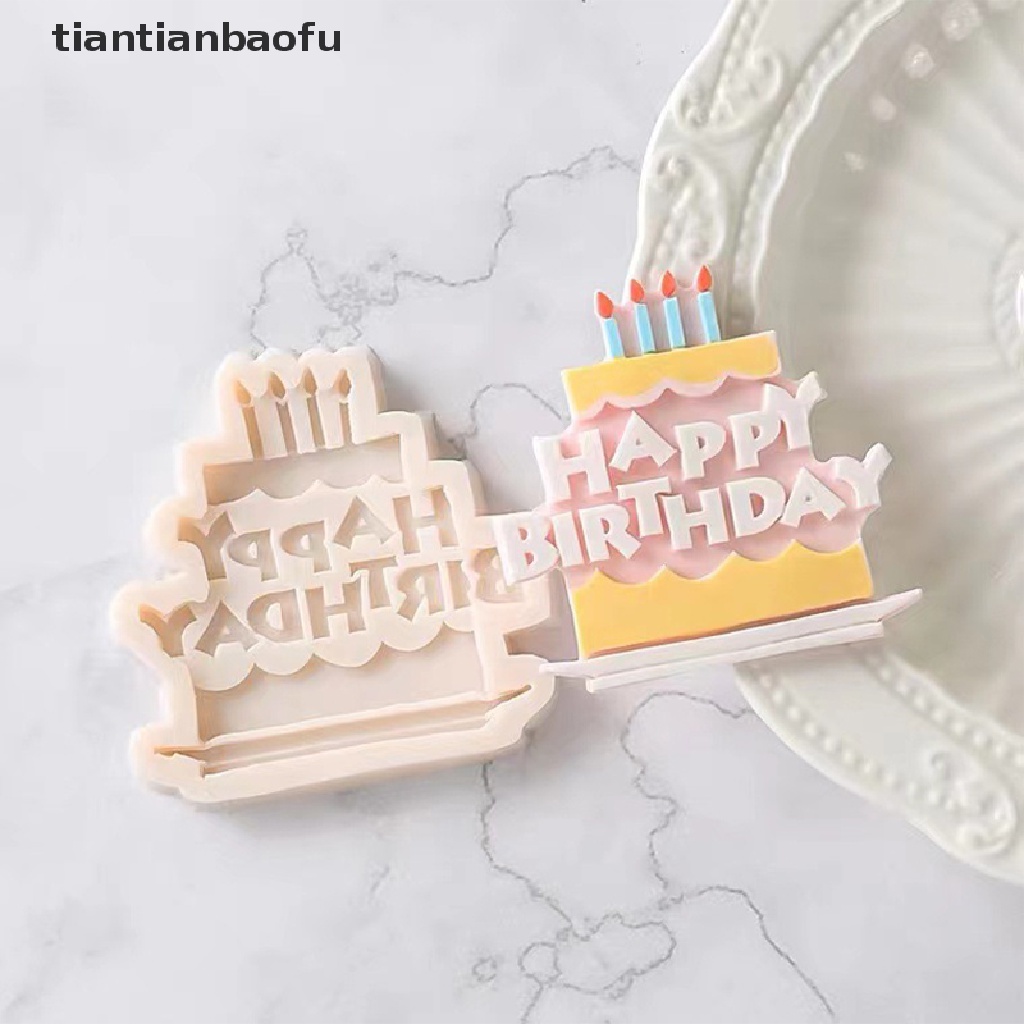 [tiantianbaofu] Silikon 3D Happy Birthday Alfabet Inggris Cetakan Kue Coklat Decorag Alat Butik