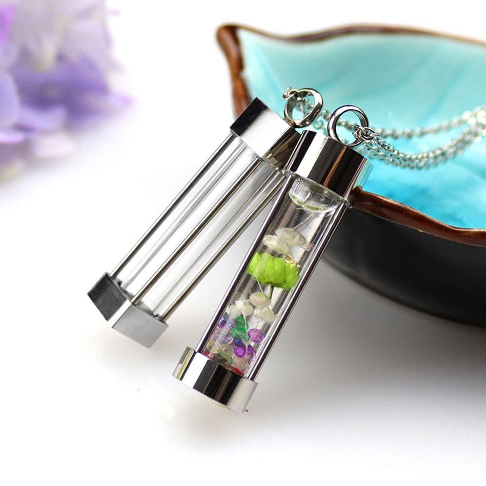 R-flower Wishing Bottle Necklace Unisex Transparan Kenang Kenangan Essential Oil