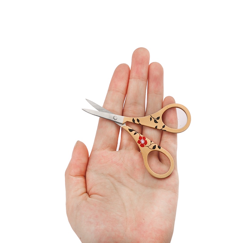 Gunting Rambut Hidung Stainless Steel Jenggot Alis Rambut Wajah Bulu Mata Palsu Trimmer Scissors Tajam Pisau Tepi Alat Penghilang