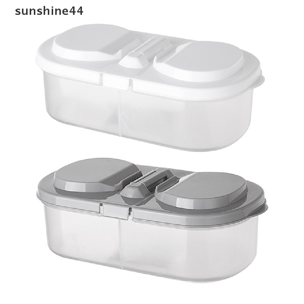 Sunshine Double Compartment With Lid Toples Penyegel Makanan Dan Buah Kotak Penyimpanan Plastik ID