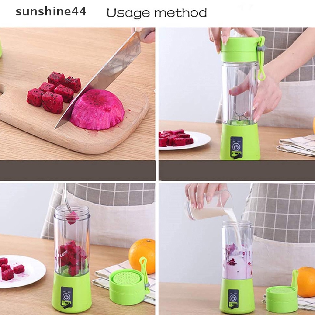 Sunshine Juicer Elektrik Portable USB Rechargeable Handheld Smoothie Blender Pengaduk Buah ID