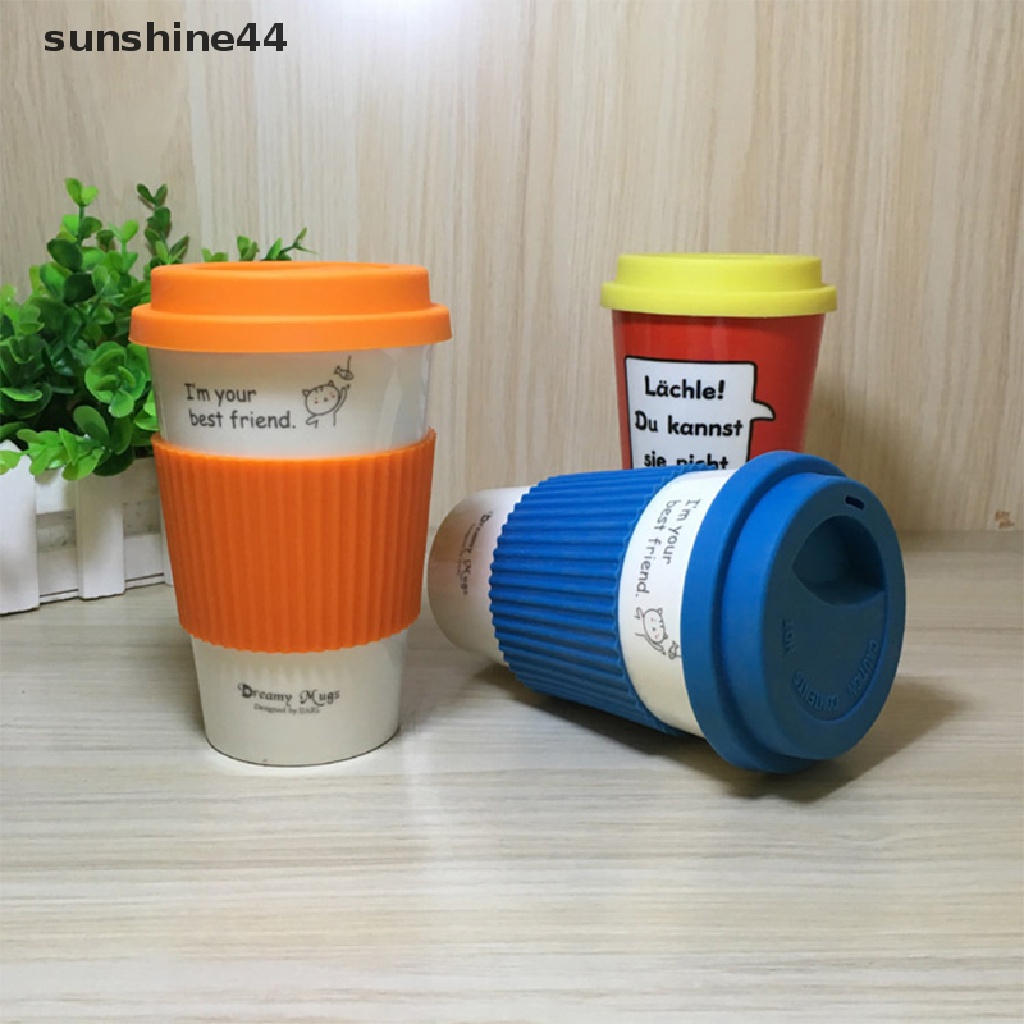 Sunshine Silicone Non-slip Mug Sleeve Penutup Botol Kaca Peredam Panas Bottle Sleeves ID