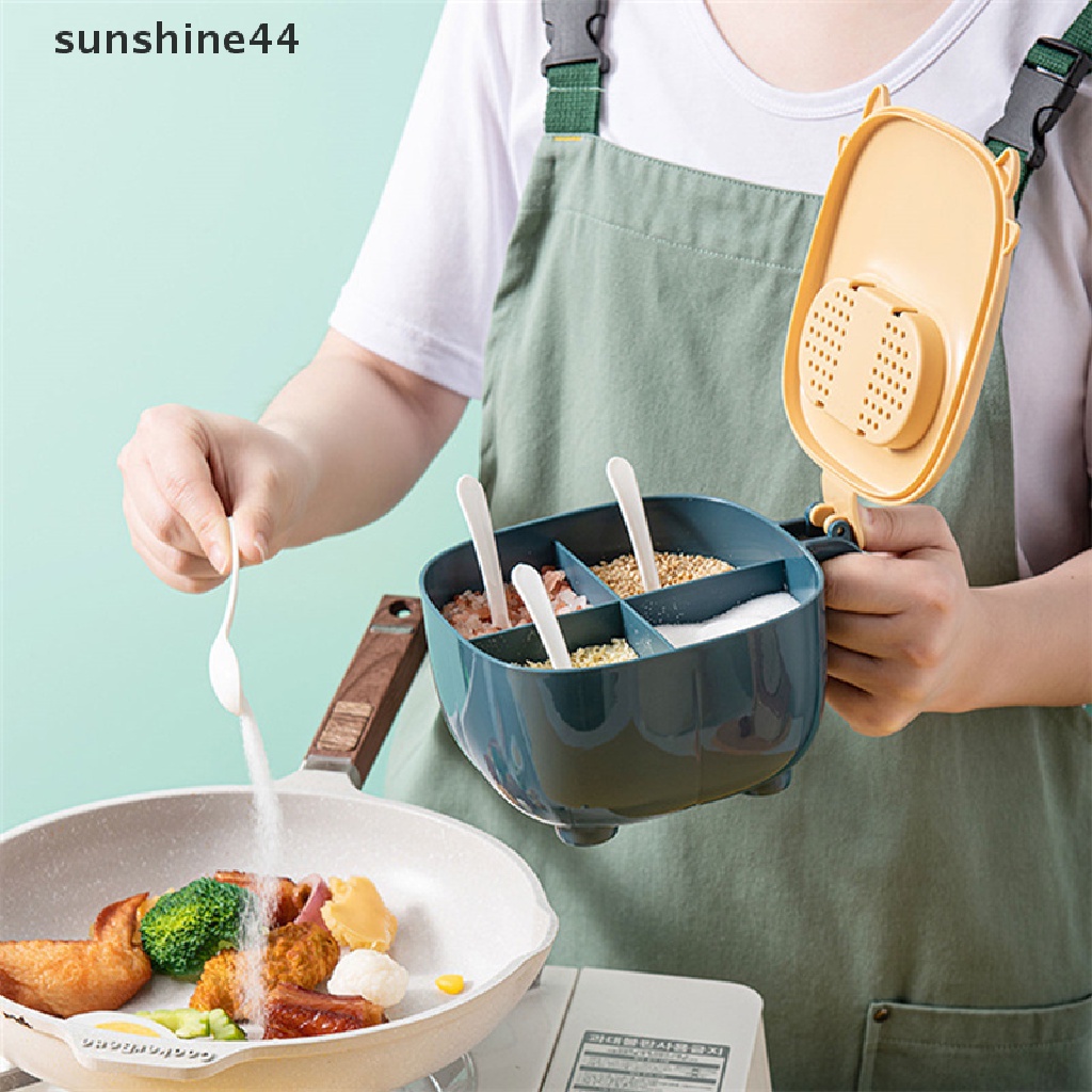 Sunshine Seasoning BoxProof And Insect-Proof Salt Jar Wadah Case Dengan Sendok ID