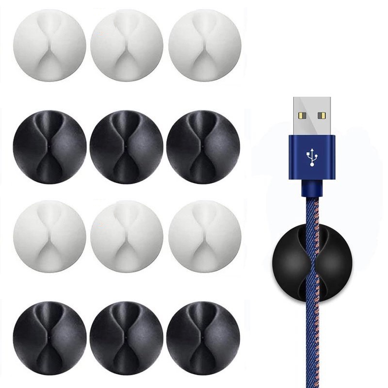Self-adhesive Round Silicone Wire Storage Manager/Portable Mini Desktop Kabel Memperbaiki Clasp USB Charging Cord Holder