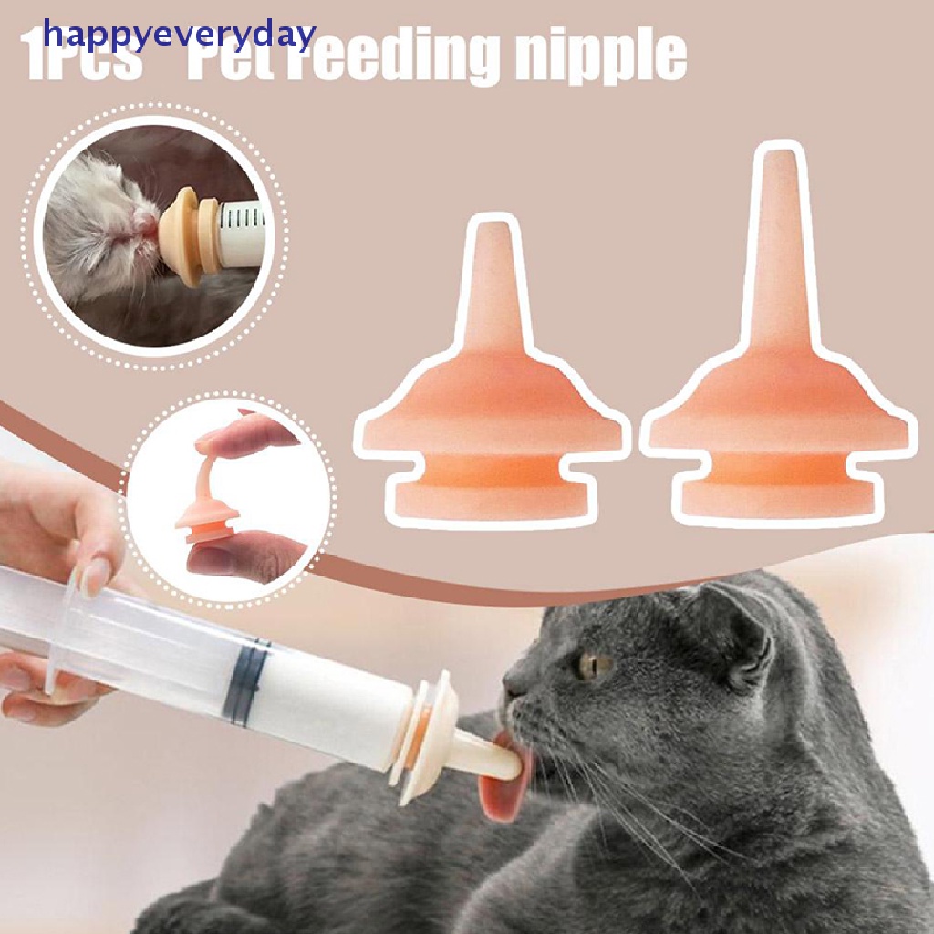 [happy] 1pcs Universal Pet Feeding Nipple Mini Kucing Silikon Dot Makan Untuk Bayi Baru Lahir Anak Kucing Anakan Kelinci Hewan Kecil [ID]