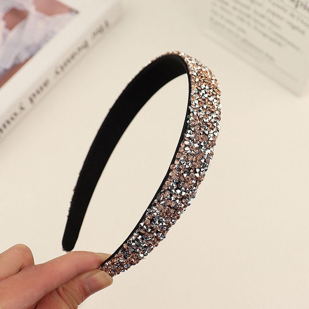 Needway Kristal Bando Hiasan Rambut Ins Sederhana Perempuan Ikat Rambut Non Slip Hairband Cuci Muka Bando Baru Hiasan Kepala Berlian Imitasi Korea Hairband