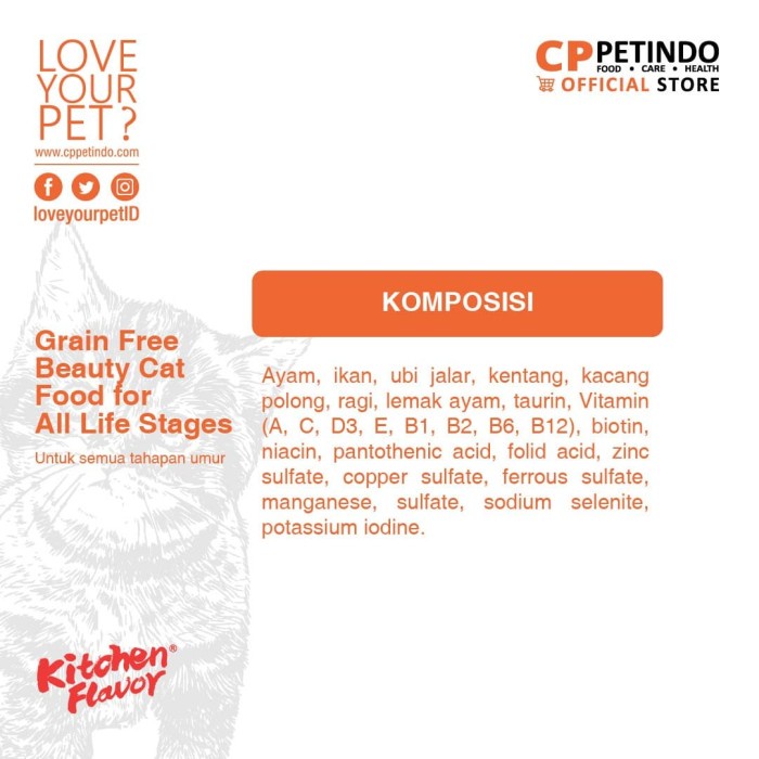 Kitchen Flavor GF Beauty Cat Food For All Stages 1,5Kg CPPETINDO Nafa Shop 168