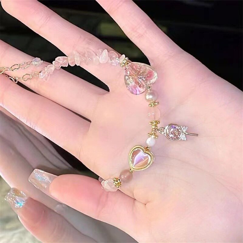 Gelang Model Hati Lollipop Bahan Alloy Korea Untuk Wanita