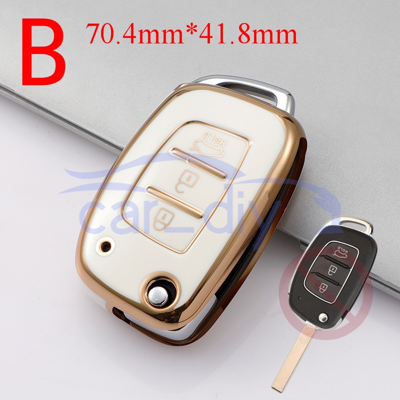 Kasus Kunci TPU Penutup Jarak Jauh Gantungan Untuk Hyundai Accent Verna Celesta Sonata Elantra Tucson Cangkang Pelindung Car Remote Key Case