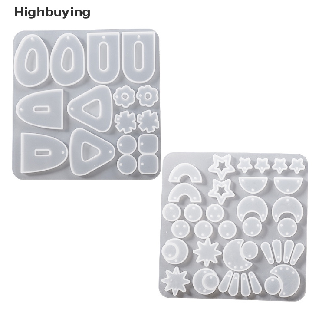 Hbid Anting Bulan Bintang Geometris Liontin Resin Cetakan Eardrops Silicone Molds DIY Glory