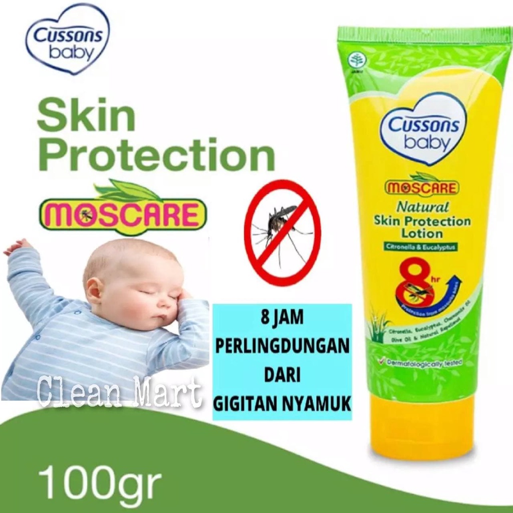 Cussons Baby Moscare Natural Skin Protection Lotion Citronella Eucalyptus 100g Krim Bayi Anak Anti Nyamuk Lotion Losion Bayi Anak Pengusir Anti Nyamuk  Serangga