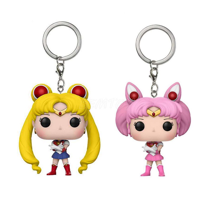 Original POP BANDAI Demon Sailor Moon Gantungan Kunci PVC Anime Mini Angka Tergantung Dekorasi Hadiah