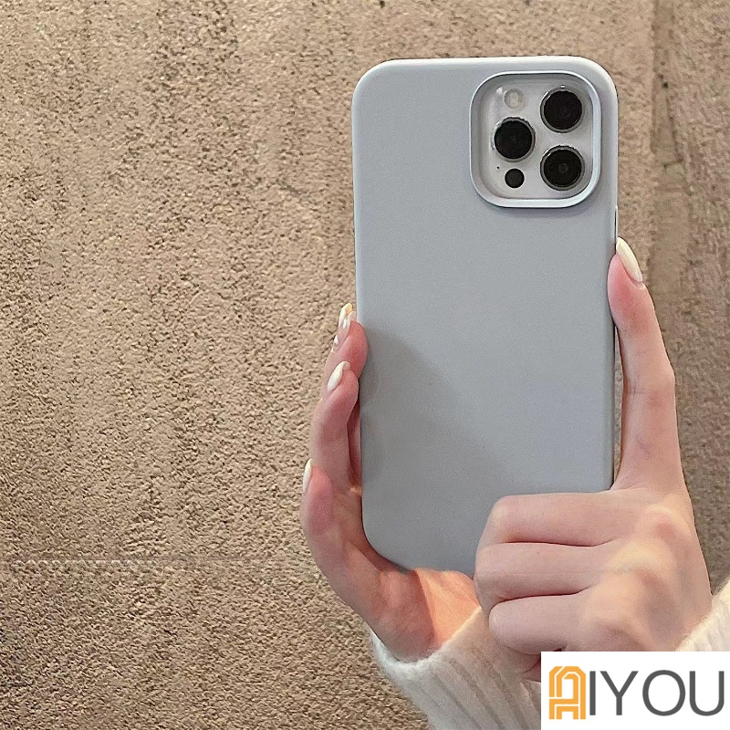 IPHONE Case logo Silikon Cair Untuk Iphone13 14 11 12 Pro Max Original Soft Cover Tritone Untuk Iphone12Mini X XR Xs8 7 6 SE 2020Cases