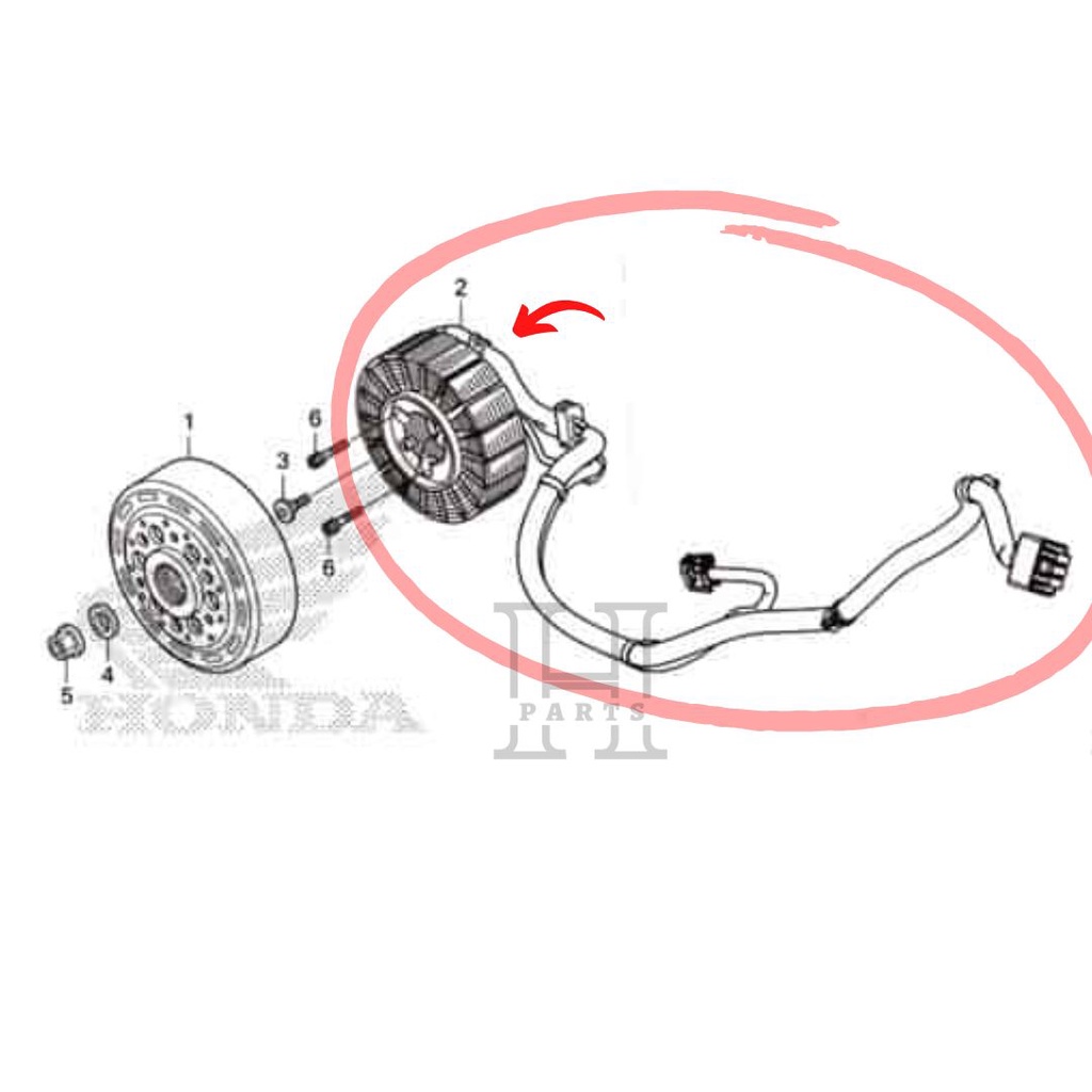 SEPUL SPULL SPUL CKP STATOR COMP PCX 150 K97 31220-K97-T01 ASLI ORIGINAL AHM HGP HONDA