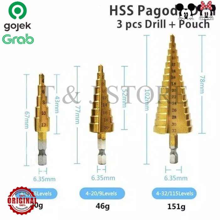 MORFLAT PREMIUM IMPORT / SET MATA BOR SERBAGUNA SEMUA BAHAN  ISI 3 PCS TJ