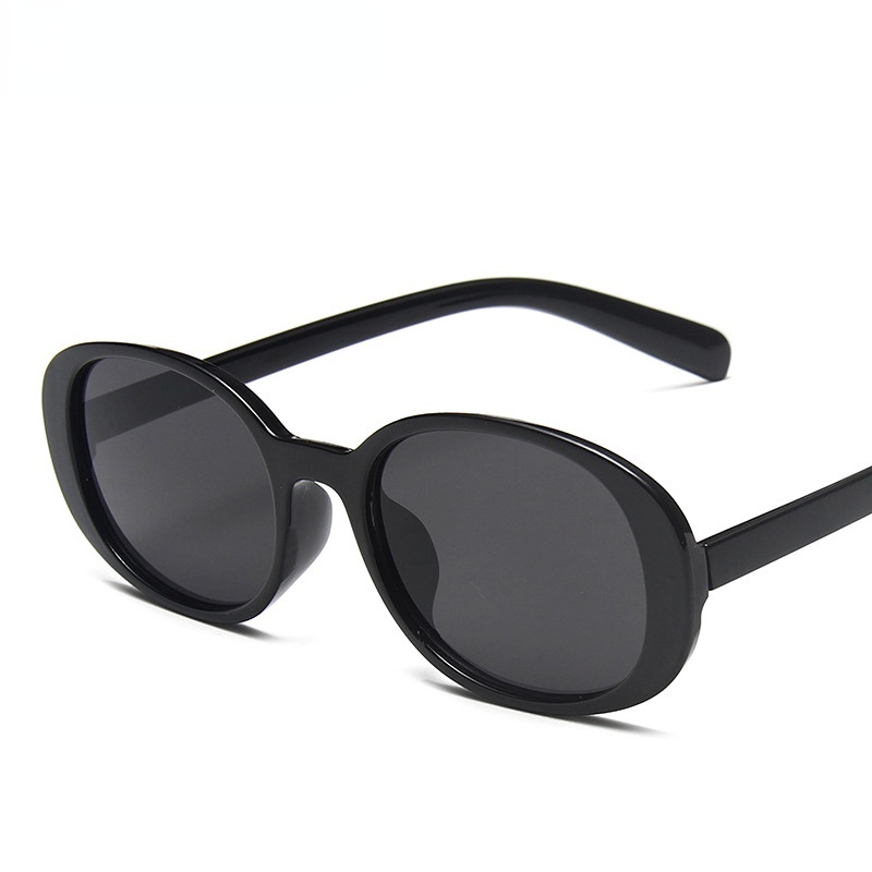 Korean Style Fashion Kacamata Matahari Wanita Pria Retro Oval Hitam Kacamata Gaya Superstar Vintage UV Protect Shades Sunglasses Untuk Wanita Sale Original