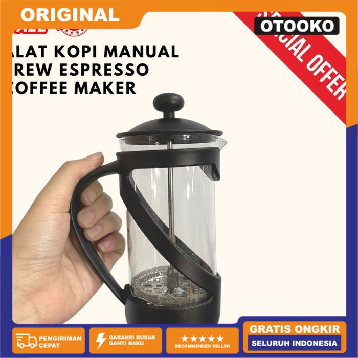 Teko French Plunger Press Coffee Tea Maker Pot Saringan Kopi Teh 350ML