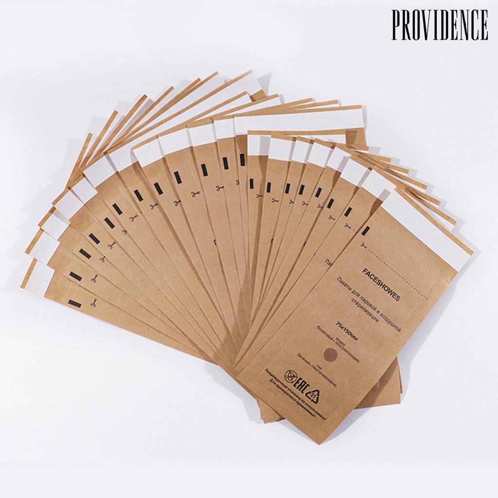 Providence 100 Pcs Disposable Disinfection Bags Self-Sealing Tahan Panas Universal Sanitary Pouch Profesional Multi-Use Nail Art Alat Sterilisasi Kraft Bags Rumah Digunakan