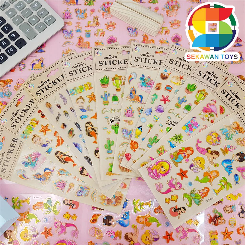 Sticker Buku Asthetic Golden Stiker Asthetic Lucu Karakter 21915-1