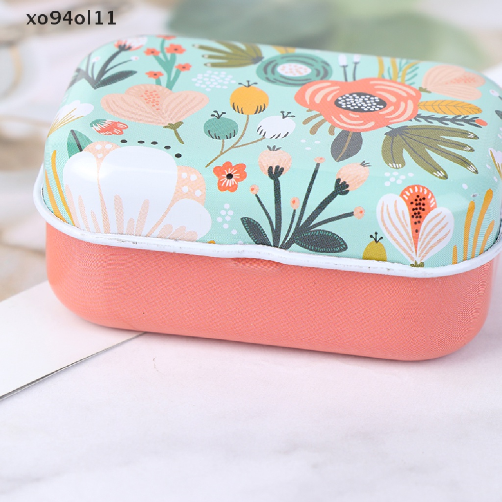 Xo Kotak Koin Trinket Kaleng Bunga Mini Tempat Penyimpanan Perhiasan Tinplate Small Floral OL