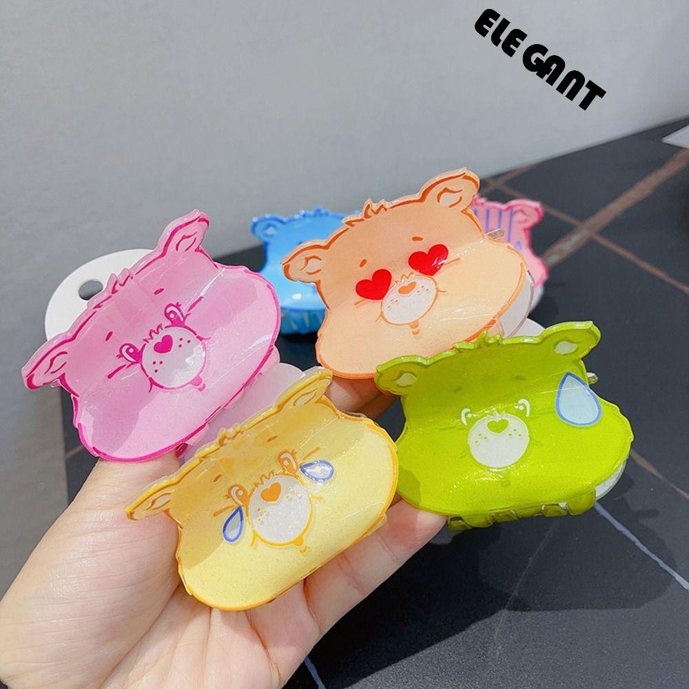 [Elegan] Carebears Hair Clip Kreatif Manis Jepit Rambut Beruang Pelangi Bentuk Geometris Beruang Kecil Aksesoris Rambut Perempuan