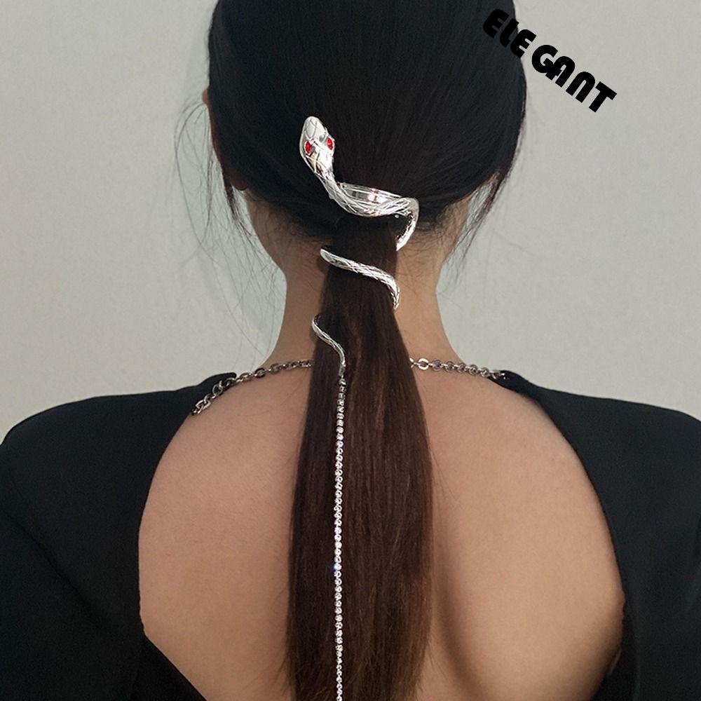 [Elegan] Wanita Jepit Rambut Aksesoris Rambut Pesta Untuk Perempuan Rumbai Rantai Ular Jepit Rambut Trendi Hiasan Kepala Kristal Korea Hair Claw