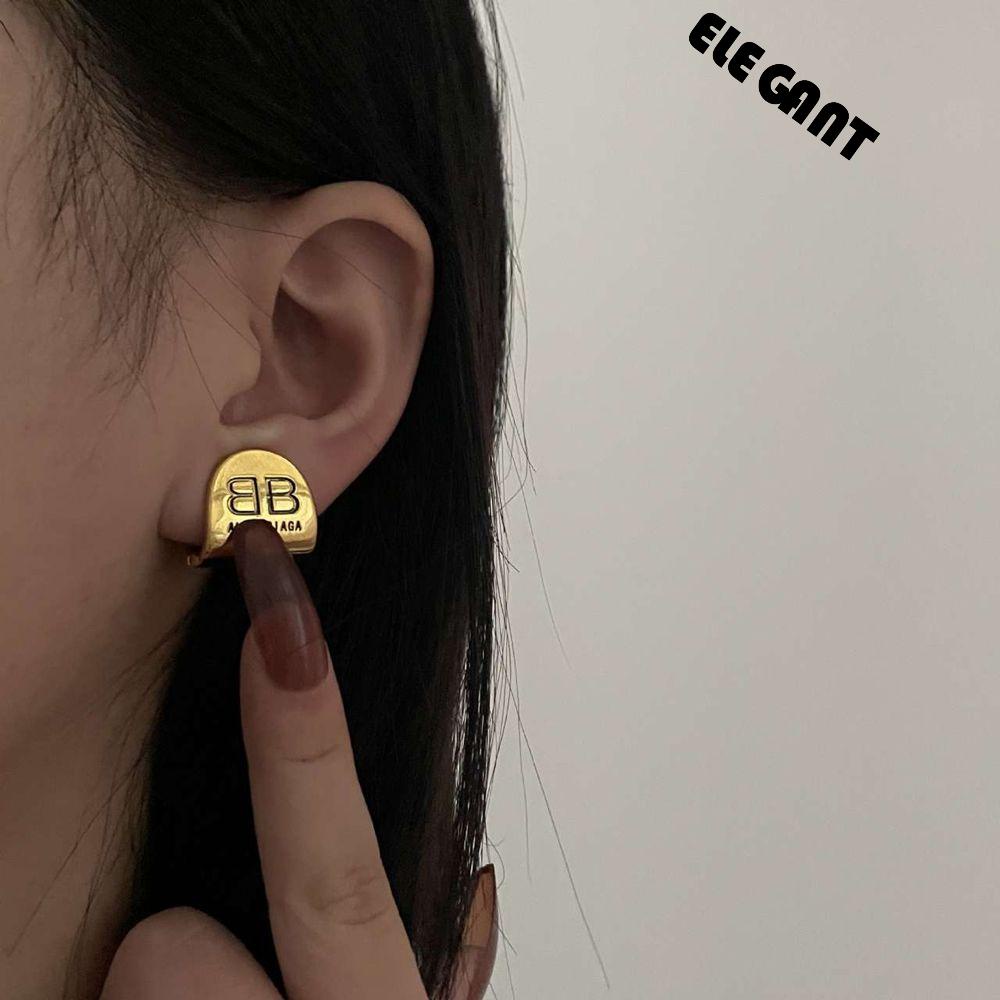 [Elegan] Anting Wanita Temperamen Sederhana Dan Serbaguna Manset Telinga Fashion Hadiah Retro Geometris Logam Gaya Korea Anting