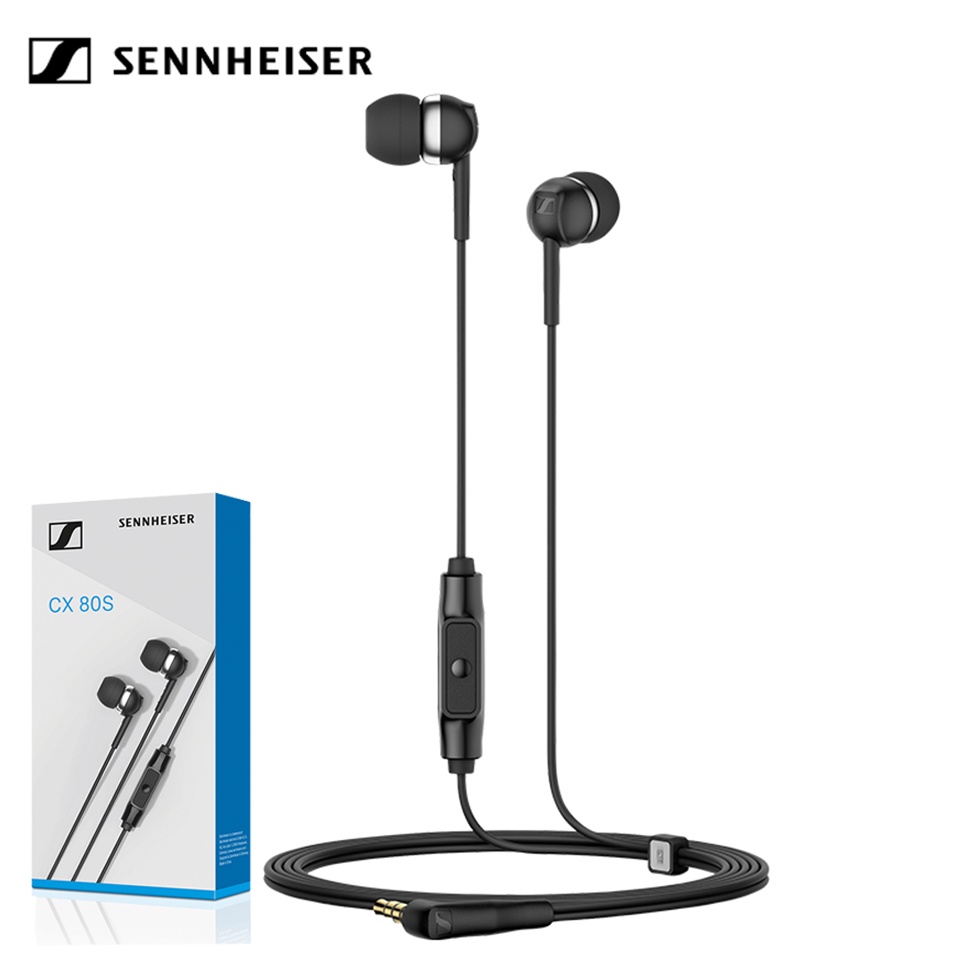 Sennheiser CX 80S Headset Headset Earphone Sport HIFI Kabel 3.5mm Stereo Dengan Mic Untuk iPhone/Samsung