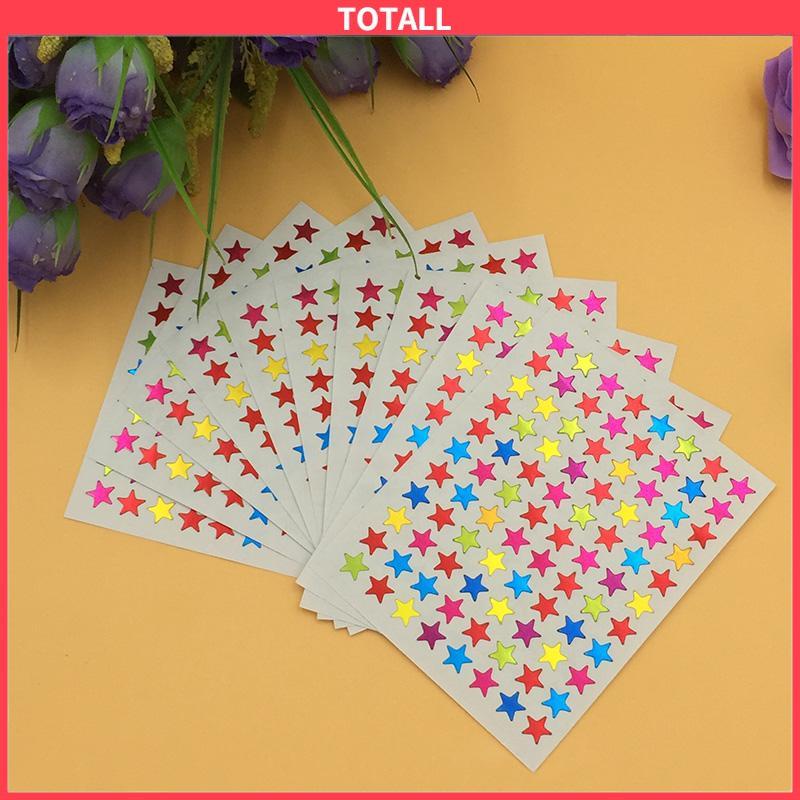 COD 10Pcs/Set Stiker Bintang Colorful Reward Stickers Alat Tulis-Totall