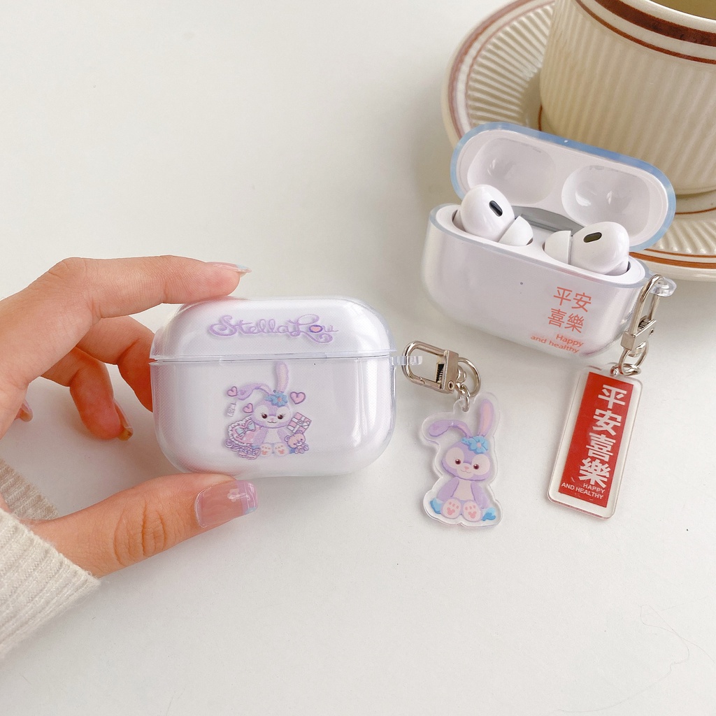 Kartun 10warna Lucu Transparan TPU Lembut Bluetooth Earphone Case Cover Dengan Liontin Kait Untuk Airpods PRO2 PRO2