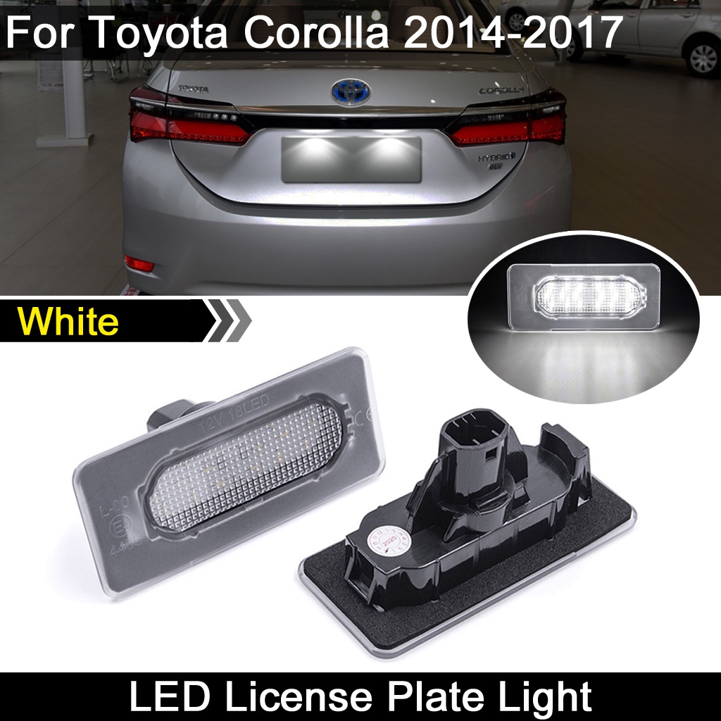 2pcs Hight Brightness White Lampu Plat Nomor LED Plat Lampu Untuk Toyota Corolla2017 2018 2019 2020 2021