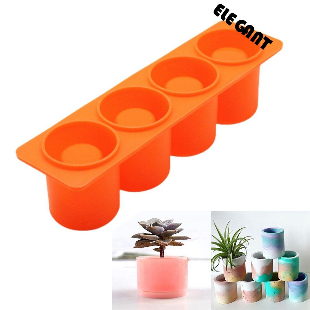 [Elegan] Cetakan Pot Tanaman Handmade Kerajinan Tangan 4lubang Es Batu Succulent Plants Bar Tools Ice Tray Concrete Mold