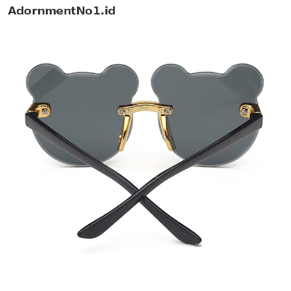 [AdornmentNo1] Kacamata Hitam Anak Fashion Anak Lucu Kartun Beruang Bentuk Kacamata Hitam Anak Vintage Tanpa Bingkai Outdoor Anak Indah Sunglasses [ID]